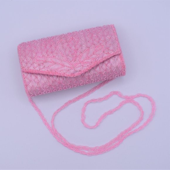 Pretty in Pink - Small Beaded Purse - Picture 1 of 7